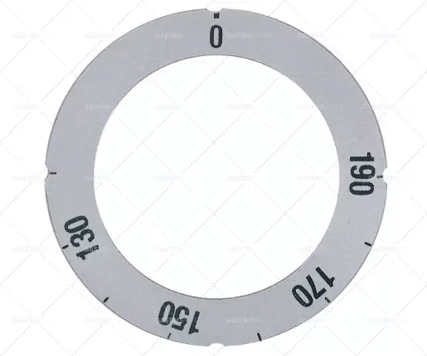 Levný knoflík s termostatickou stupnicí teplota max. 190°C 120-190°C vnější průměr 63mm vnitřní průměr 45,5mm stříbrná