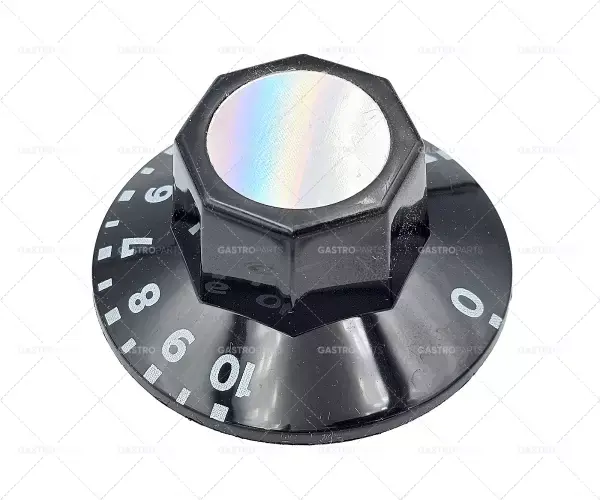 Knebel termostat 1-10 o 50 mm nápravy o 6x4,6mm plochý černý dno Rychlé Dodání