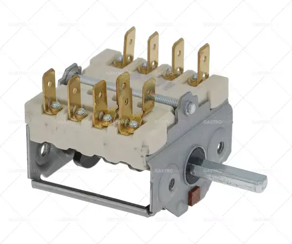 Zlevněný provozní spínač 4 provozní polohypořadí 0-3-2-1 hřídel ø 6x4,6mm 4pólový