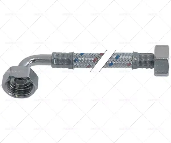 Časově Omezené flexi hadice SS opletení přímá-zahnutá DN12 přípojka 1 3/4" přípojka 2 3/4" D 2000mm
