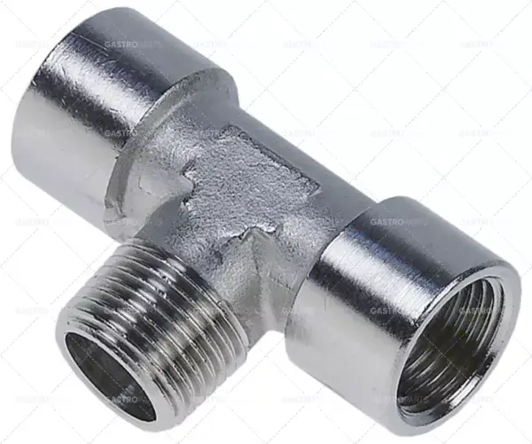 T-kus závit 1/2" IT - 1/2" ET - 1/2" IT poniklovaná mosaz D 64mm Vysoce Kvalitní