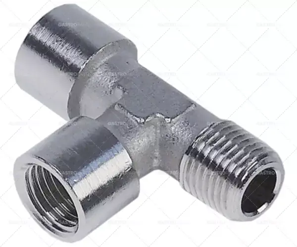 Cenově Výhodný t-kus závit 1/4" et - 1/4" it - 1/4" it poniklovaná mosaz d 47,5mm