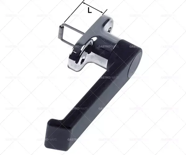 dveřní madlo pro hlavice L 145mm Š 40mm V 62mm délka pružiny 33mm vnější černá Poslední Šance