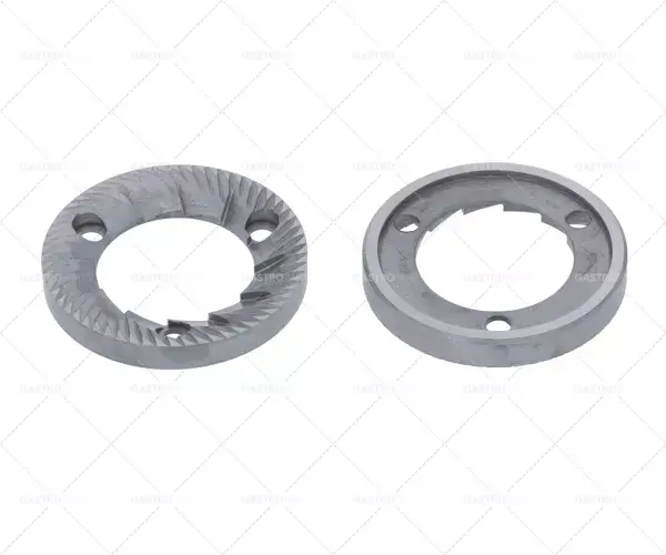Autentický dvojice mlecích kotoučů otáčení doprava D1 o 64 mm ID 37 mm o H 8,5 mm rozteč zubů 4 mm díra 6,3 mm o