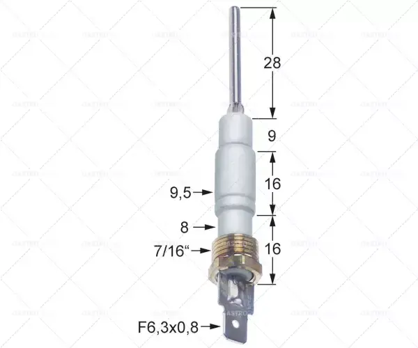 Oblíbený pojistková zástrčka průměr 1 9,5 mm průměr 2 8 mm samec 6,3 mm délka1 9 mm délka2 16 mm délka3 16 mm