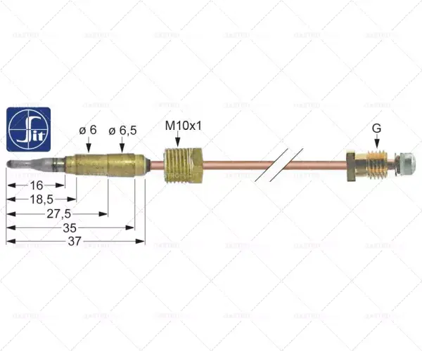 termočlánek m10x1 délka 1000mm připojení k hořáku průměr 6mm(6,5mm) Odeslání Ihned