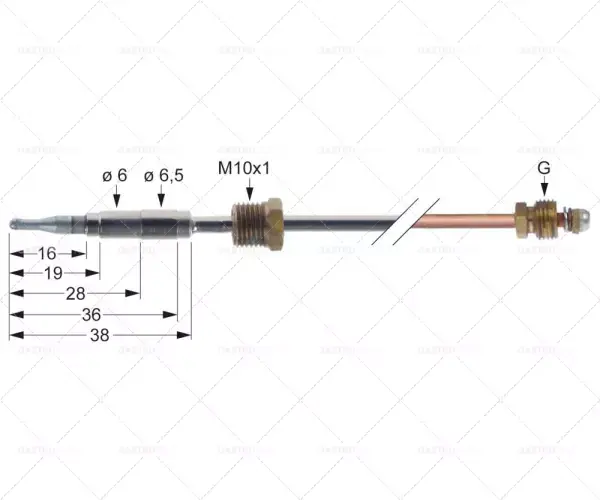 Sezónní Sleva termočlánek poniklovaný M10x1 L 1000mm zástrčkové připojení ø6,0(6,5)mm