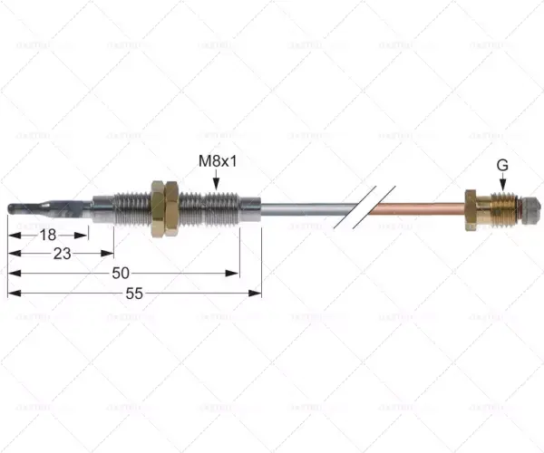 m8x1 termočlánek 750mm dlouhý připojení k hořáku m8x1 Kup Teď