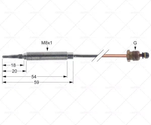 m10x1 termočlánek 600mm dlouhý připojení k hořáku m8x1 Autentický