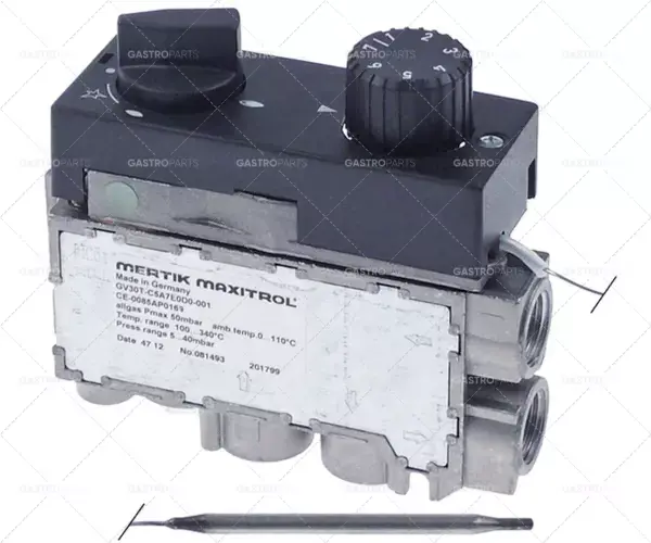 plynový termostat MERTIK t.max. 340°C 100-340°C přívod plynu spodní 3/8" přívod plynu boční 3/8" Poslední Šance