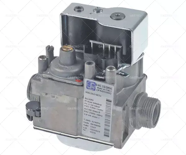 Typ plynový ventil Sigma 230V 50Hz Přívod plynu 3/4 "plynový výstup 3/4" Rozsah tlaku 2-50mbar Ověřený