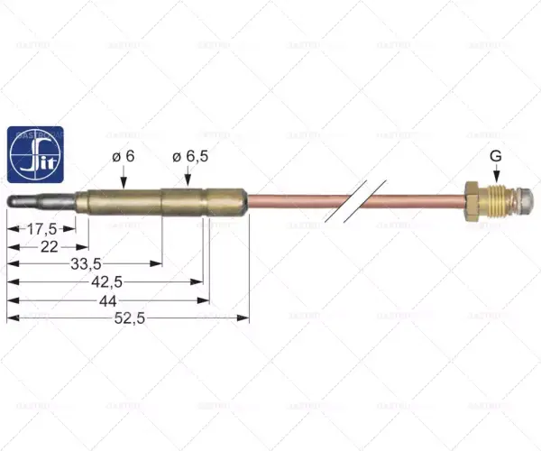 Pouze Dnes m10x1 termočlánek 750mm dlouhý připojení k hořáku průměr 6mm(6,5mm)