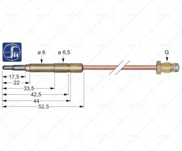 termočlánek asa 11/32 délka 1500mm připojení k hořáku průměr 6mm(6,5mm) Ověřený