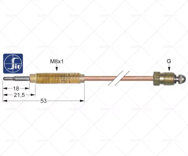 m9x1 termočlánek 1200mm dlouhý připojení k hořáku m8x1 Omezená Nabídka
