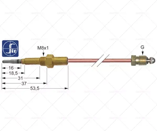 termočlánek m9x1 1000mm dlouhý připojení k hořáku m8x1 Sleva