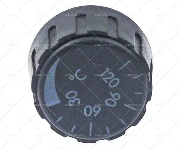 Autentický knoflík termostatu t.max. 120°C 0-120°C ø 36mm hřídel ø 6x4,6mm hřídel plochý horní černý