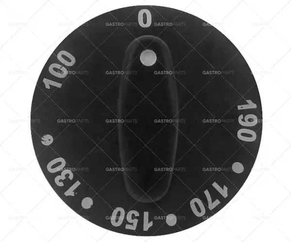 Hit Sezóny knoflík t.max. 190°C 100-190°C ø 65mm hřídel ø 6x4,6mm hřídel plochá horní černá pro fritézu