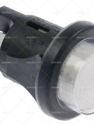 Sezónní Sleva tlačítkový spínač, montážní ø 25mm bílý 2NO 250V 16A osvětlený přívod vnější faston 6,3mm
