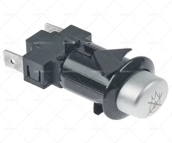 Originální momentový spínač montáž ø 20,6x16,4mm stříbrná 1NO 250V 16A připojení vnější faston 6,3mm
