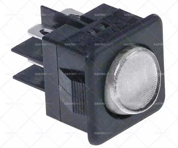 Kolébkový rozměr 27,8x25mm jasné 2CO 250V 16A osvětlené 6.3mm západky konektoru Autentický