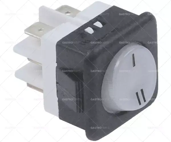 kolébkový spínač montážní rozměry 25x25mm bílá 2CO 250V 16A I-II připojení vnější faston 6,3mm Finální Výprodej