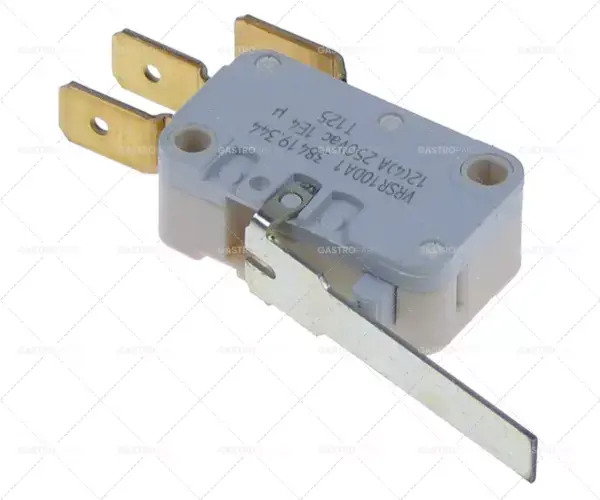mikrospínač s páčkou 250V 12A 1CO připojení samec faston 6,3mm L 42mm Finální Výprodej