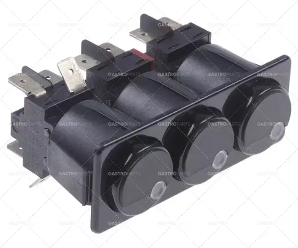 Poslední Šance sada tlačítek montážní rozměr 28,5x77,5mm 250V 16A 2co 2no samec 6,3mm kulatý černý