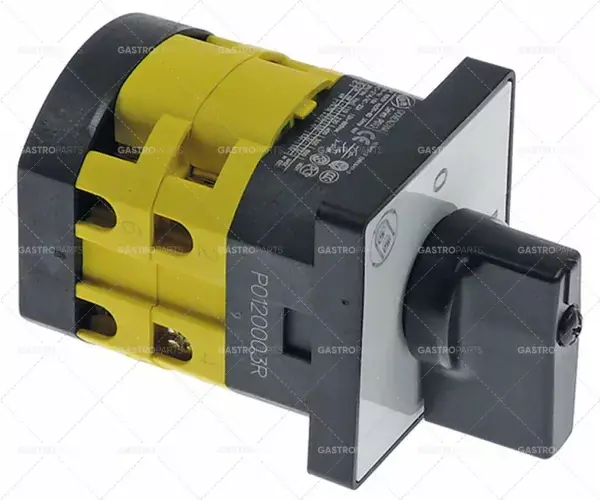Oblíbený otočný spínač vačka 2 polohy 0-1 3pólový typ po20 690V 12A 8x8mm