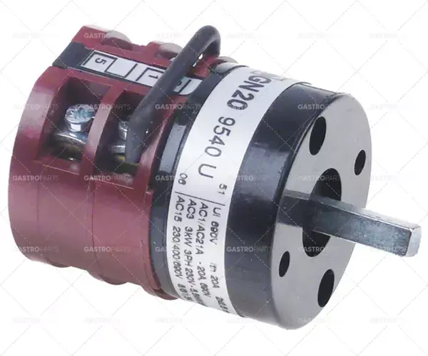 Hit Sezóny otočný spínač 3 1-2-3 sady kontaktů 3 typ GN209540U 690V 20A hřídel ø 5x5mm hřídel D 16mm