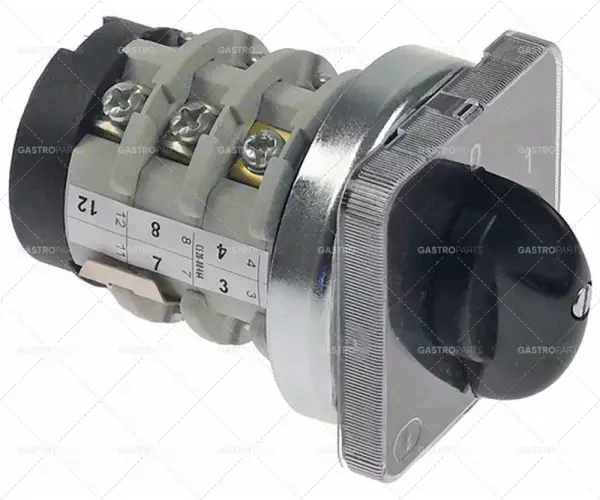 Otočný přepínač polohách 3 0-1-2 Kontakt věty 6 Typ Po20 690V 20A osy o 8x7mm axiální délka 15 mm Nejlepší Volba