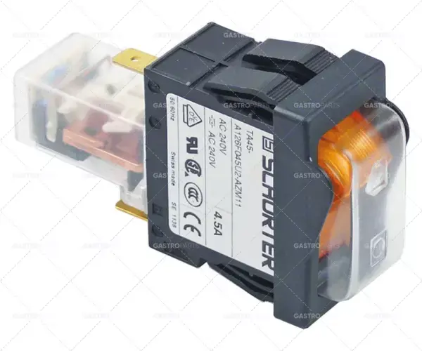 kolébkový spínač montážní rozměry 45x22mm žlutý 240V 4,5A s připojením relé f6.3 Bezpečná Platba