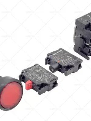 momentový spínač 1NC kompletní ø 22mm červený Jen Po Omezenou Doba
