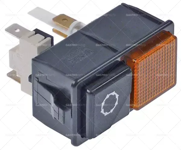 Poslední Šance Tlačítko kombinace rozměru 28,5x52,6mm černá / žlutá 1Z / lampa 250V 16A vypouštěcí čerpadlo