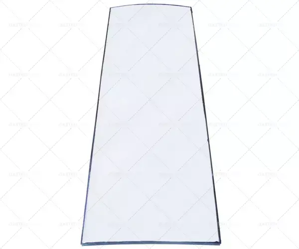 Zlevněný sklo v 1360 mm š 460 mm gr 17 mm zakřivené