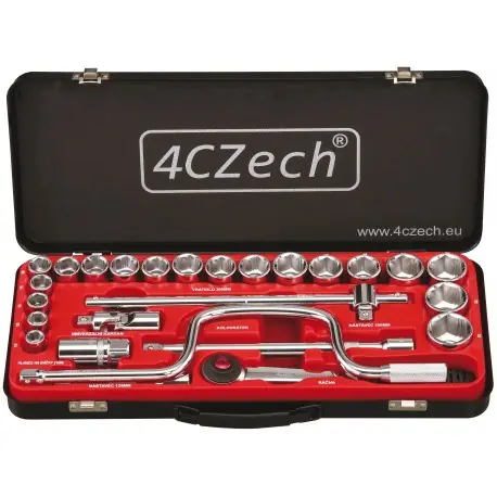 1/2’’ 26dílná sada nářadí 12-32mm + ráčna 72 zubů 4CZech Rychlé Dodání