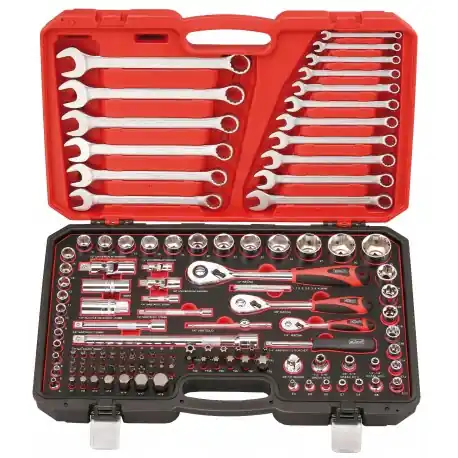 1/4” + 3/8” + 1/2” 130dílná sada nářadí 4-32mm + 3 ráčny 72 zubů + klíče 4CZech Top Prodej