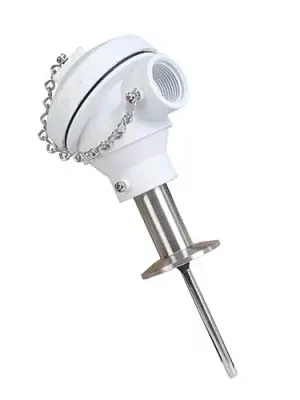 Pouze Dnes 3-A sanitární sonda Pt100 s hlavicí a přesností třídy A - Průměr 9,6 až 4,8 mm (3/8" až 3/16")Délka 10 cm (4")Rozměr procesního připojení 1,5"Typ procesního připojení Tri-Clamp