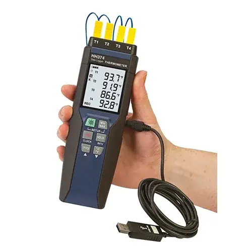Ověřený 4 kanálový teploměr a datalogger pro termočlánek typu K