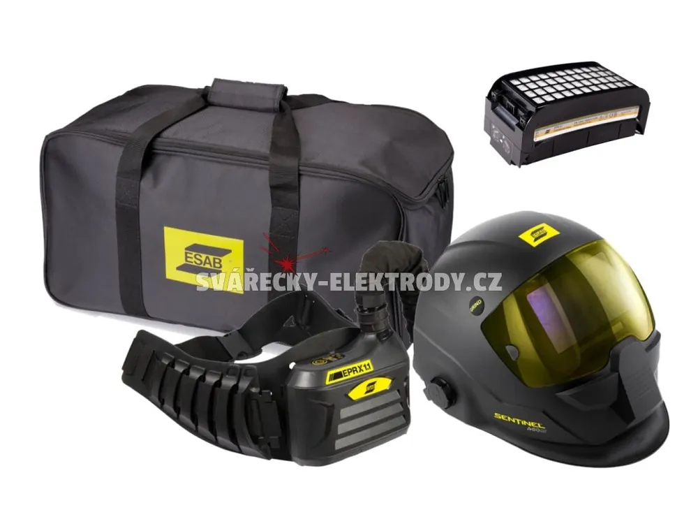 Sezónní Sleva Svářečská kukla ESAB Sentinel A60 Air + ESAB EPR-X1.1 PAPR Vč. kombinovaného filtru A1B1E1.