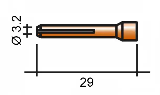 Spannzange 3,2 29 mm /TD0002-32/701.1224/525.3273.2/LORCH/ WIG/17/18/26 Vysoce Kvalitní