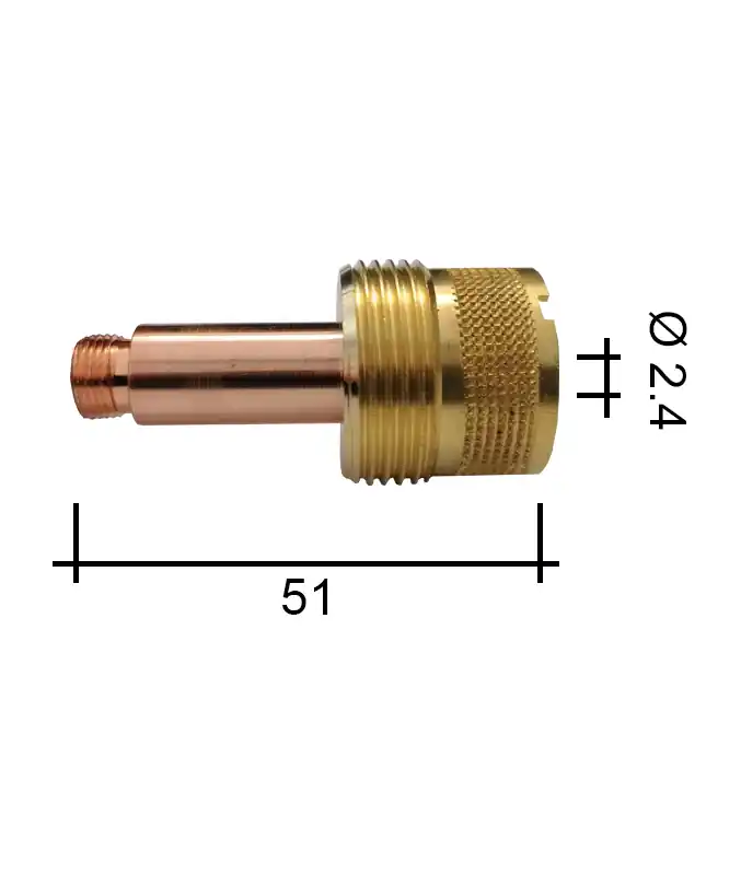 Spannzangenhalter 2,4 51mm/TE0009-24/45V64/701.1117-ZVAR/ mit Sieb TIG/17/18/26 JUMBO Cenová Bomba