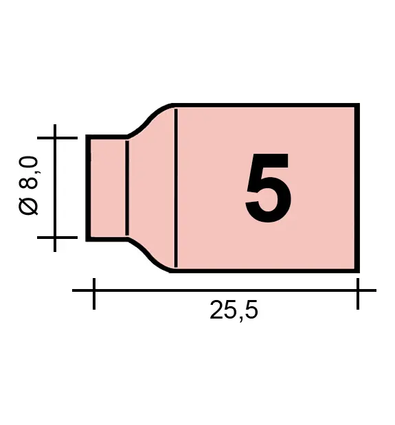 Finální Výprodej WIG-Düse Gr. 5 8,0 /TC0076-ZVAR/53N59XL/527.0106.0/ TIG9/20 lang