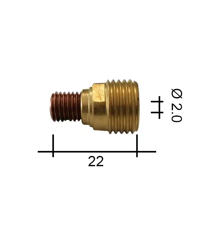 Novinka Spannzangenhalter 2,0 22 mm /TE0005-20/701.0315-ZVAR/ TIG/9/20 mit Sieb