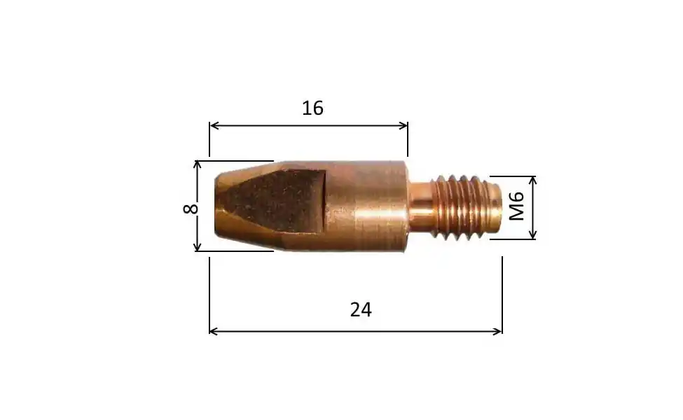 Tovární Cena Spitze 1,4 M6x24mm E-Cu für Al /140.D104/