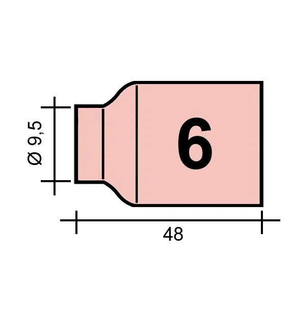 Oblíbený WIG-Düse Gr. 6 9,5 /701.1199/57N75/ ABITIG 9/20 JUMBO 48mm
