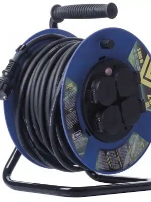 Gumový prodlužovací kabel na bubnu 4 zásuvky 25M 2,5MM SCHUKO Emos P19625 Sezónní Sleva