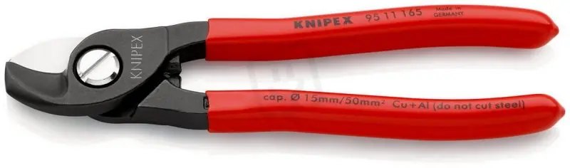 Cenově Výhodný KNIPEX 9511165 nůžky na Al a Cu vodiče d16mm/50mm2 potahované rukojeti (PN15/1)