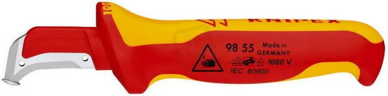 KNIPEX 9855 odplášťovací nůž do 1000V, čepel s vodící ploškou AM-MI Časově Omezené