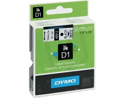 S0720550 45015 DYMO páska D1 plastová 12mm,červený tisk/bílý podklad,návin 7m Koupit Online