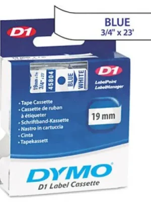 Přímo Od Výrobce 45804 DYMO páska D1 plastová 19mm, modrý tisk / bílý podklad, návin 7m S0720840